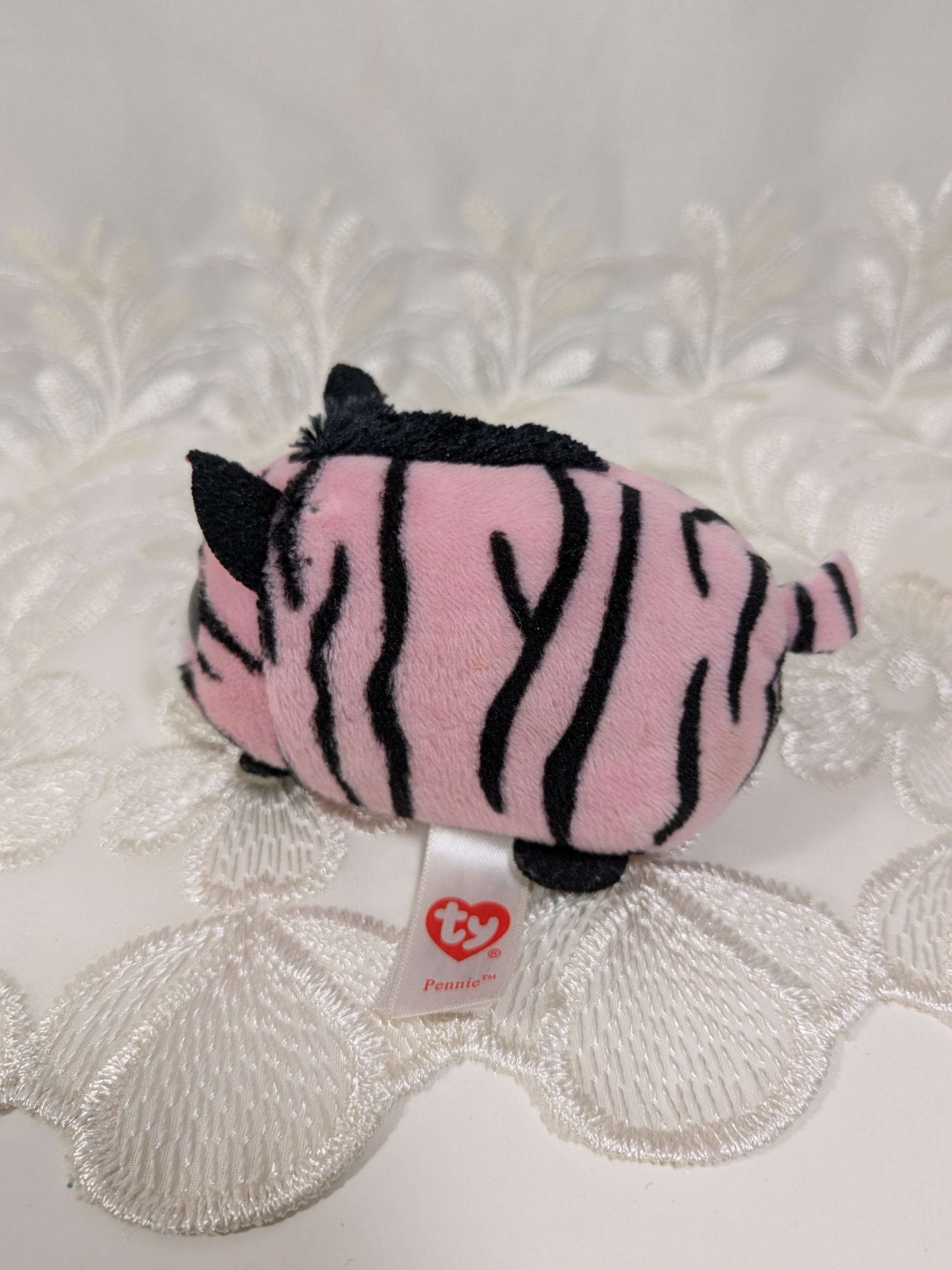 Ty Teeny Tys - Pennie The Pink Zebra (4 in) No Tag - Vintage Beanies Canada