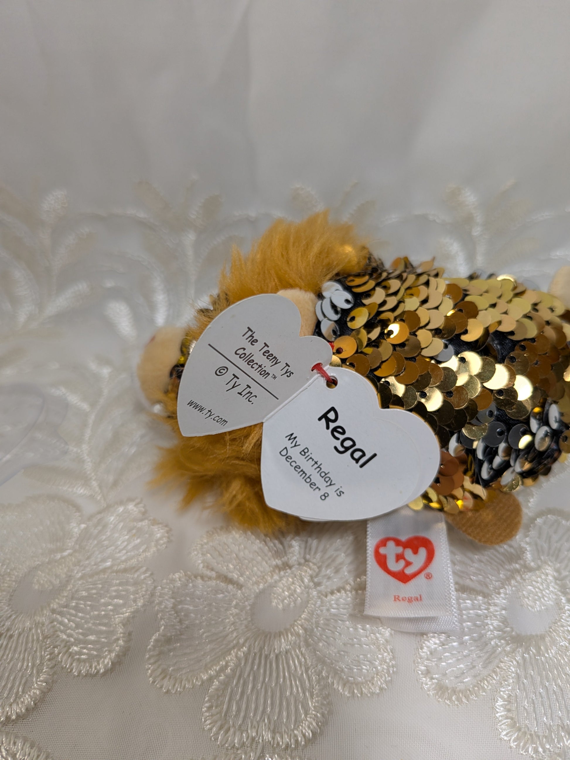 Ty Teeny Tys - Regal the sequined Lion (4in) - Vintage Beanies Canada