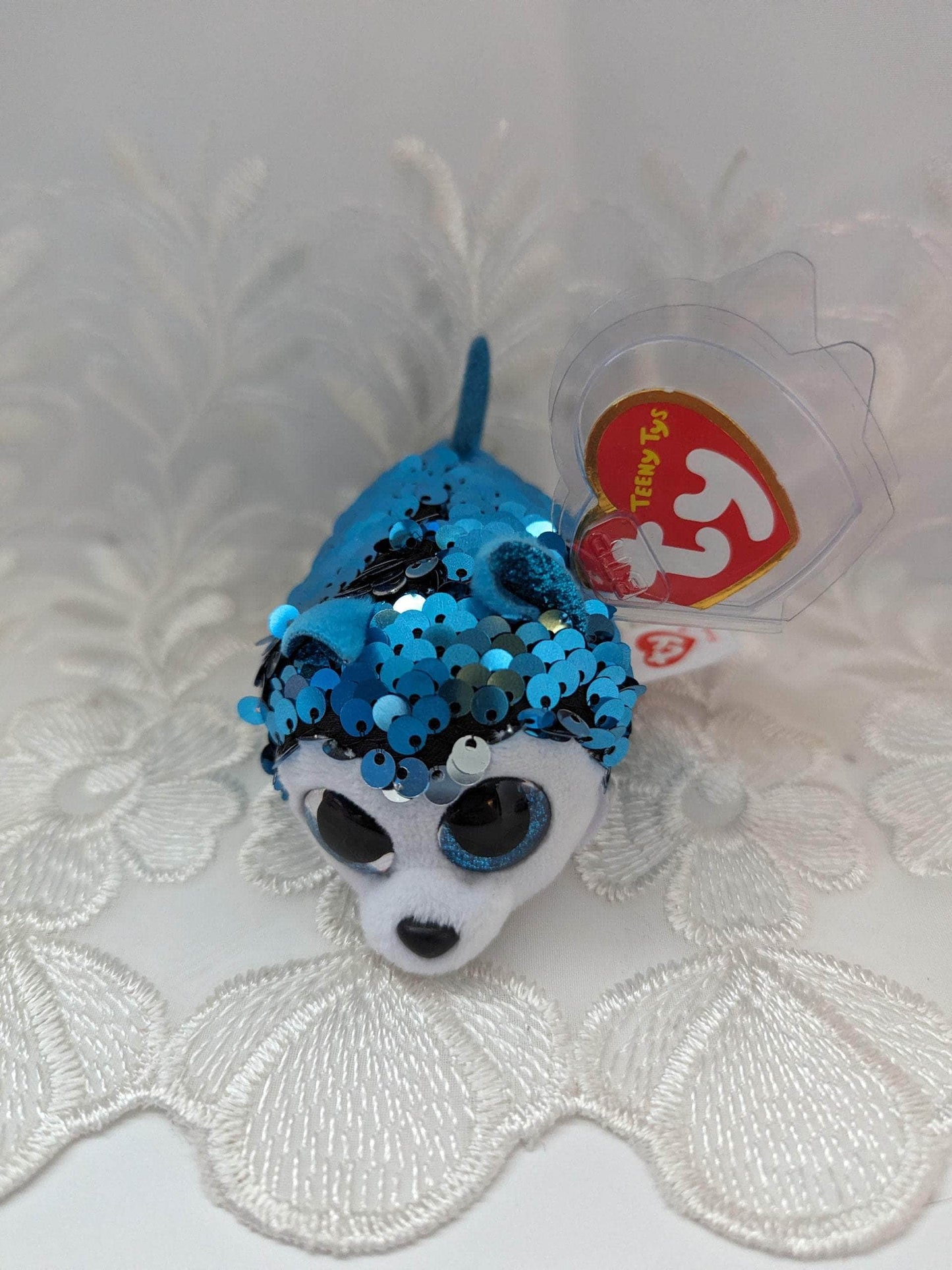 Ty Teeny Ty's - Slush The Blue Sequined Dog (4in) - Vintage Beanies Canada