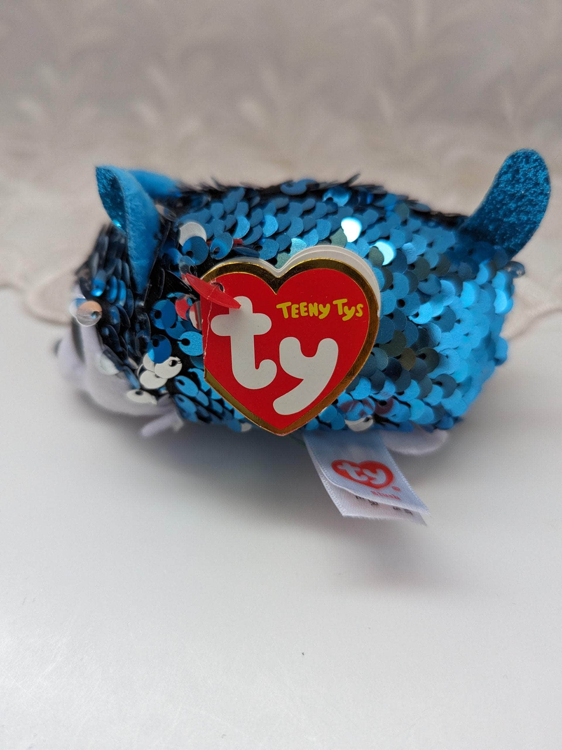 Ty Teeny Ty's - Slush The Blue Sequined Dog (4in) - Vintage Beanies Canada