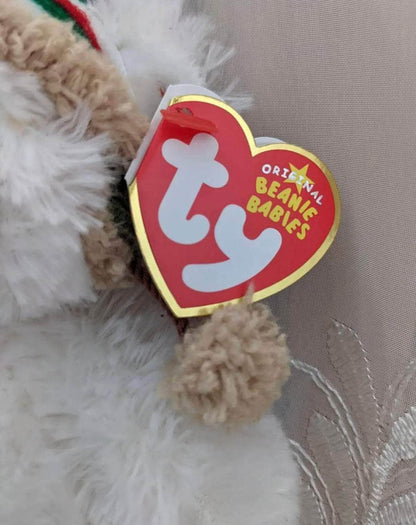 Ty Beanie Baby - Chillingsly The White Bear With Toque (7in) - Vintage Beanies Canada