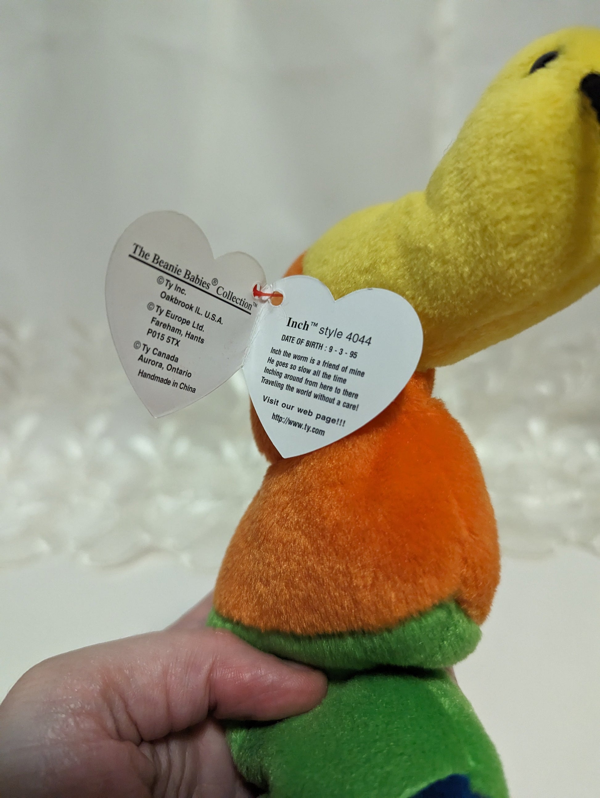 Ty Beanie Baby - Inch The Inchworm (10in) Yarn Antennas - Vintage Beanies Canada