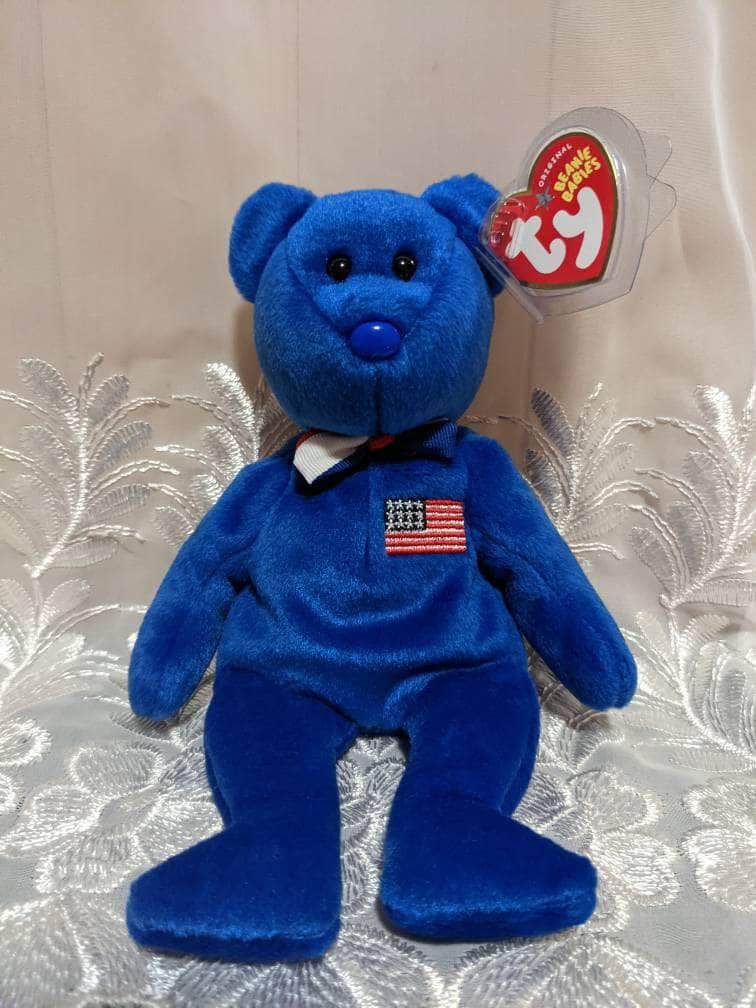 Ty Beanie Baby - John The Bear (Named After USA Founding Father John Adams) 9in - Vintage Beanies Canada