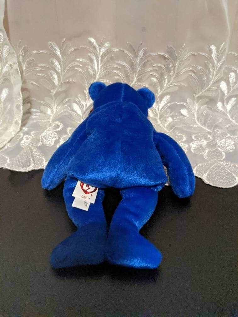 Ty Beanie Baby - John The Bear (Named After USA Founding Father John Adams) 9in - Vintage Beanies Canada
