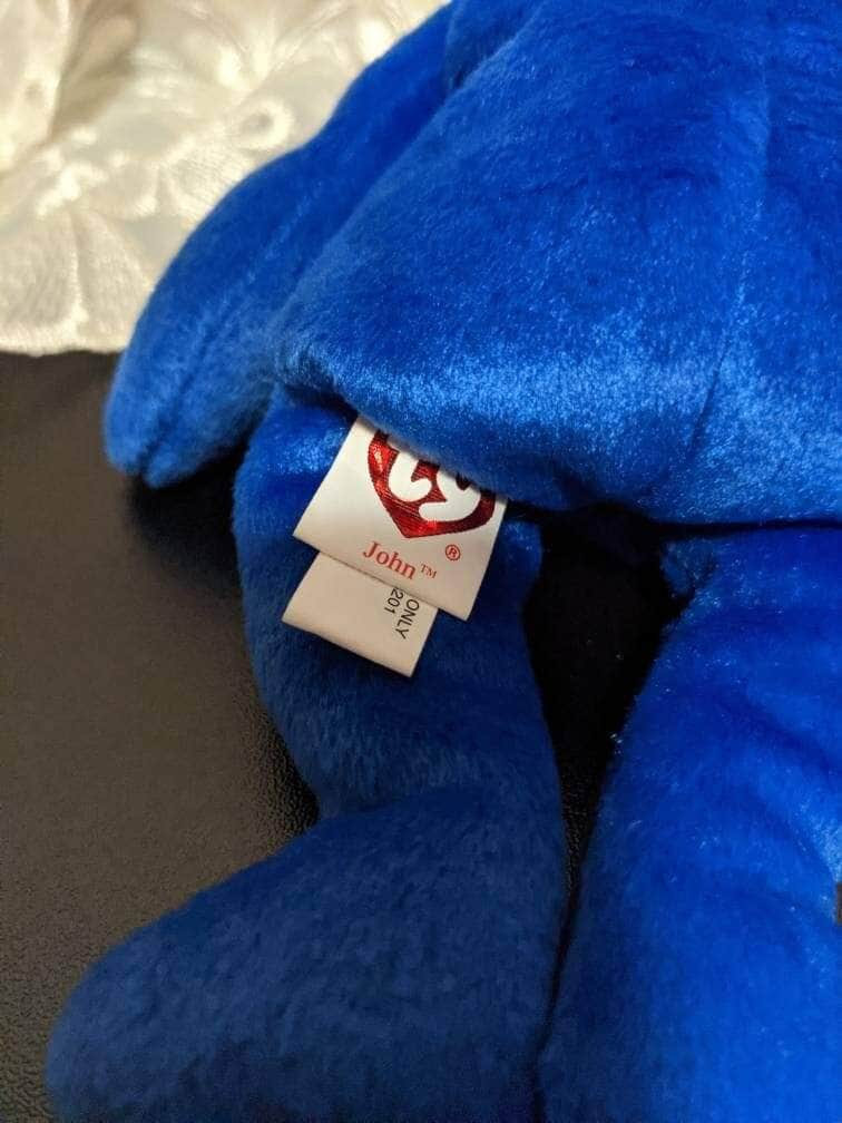 Ty Beanie Baby - John The Bear (Named After USA Founding Father John Adams) 9in - Vintage Beanies Canada