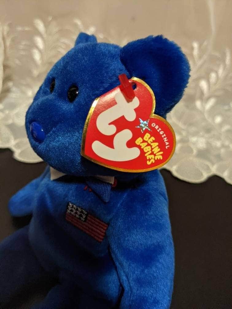 Ty Beanie Baby - John The Bear (Named After USA Founding Father John Adams) 9in - Vintage Beanies Canada