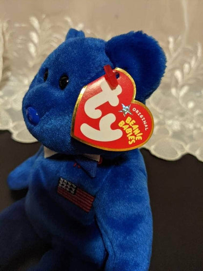 Ty Beanie Baby - John The Bear (Named After USA Founding Father John Adams) 9in - Vintage Beanies Canada