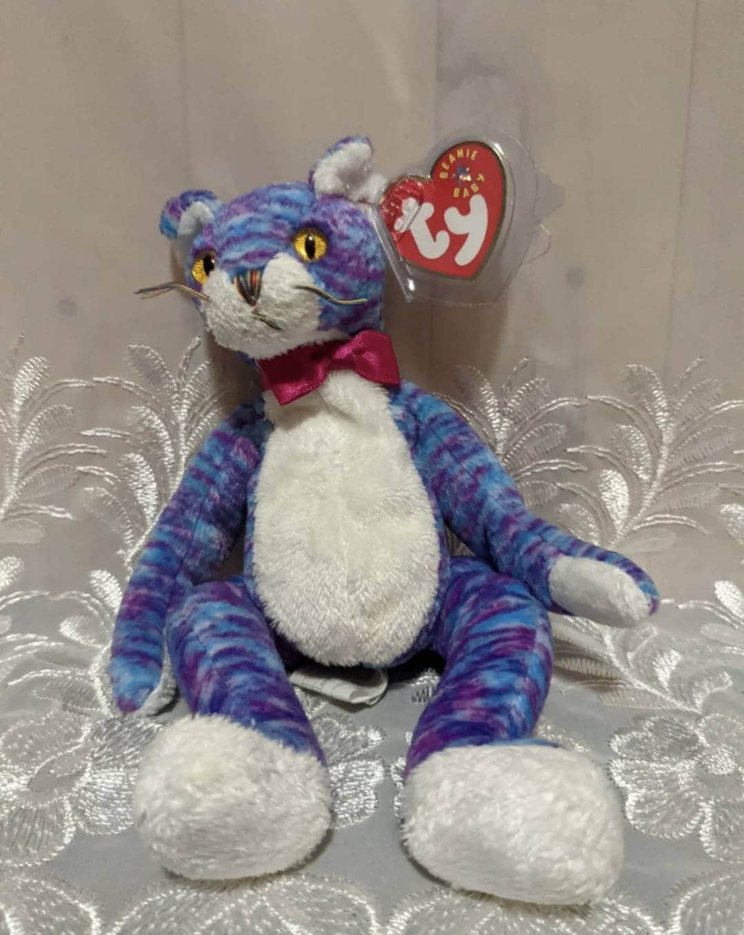 Ty Beanie Baby - Kooky The Purple And Blue Cat (9in) - Vintage Beanies Canada