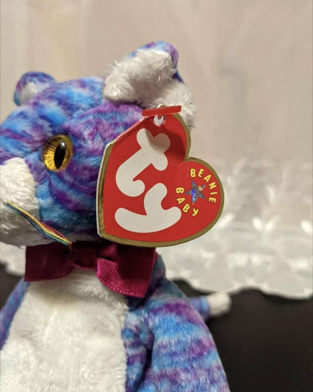 Ty Beanie Baby - Kooky The Purple And Blue Cat (9in) - Vintage Beanies Canada