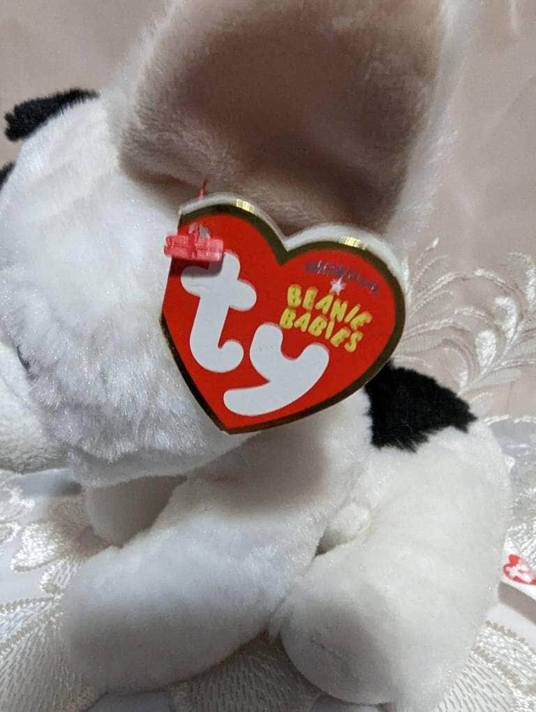 Ty Beanie Baby - Marcel The White French Bulldog / Boston Terrier Dog (6in) - Vintage Beanies Canada