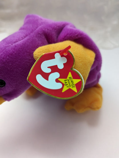 Ty Beanie Baby - Patti The Purple Platypus (8in) - Vintage Beanies Canada