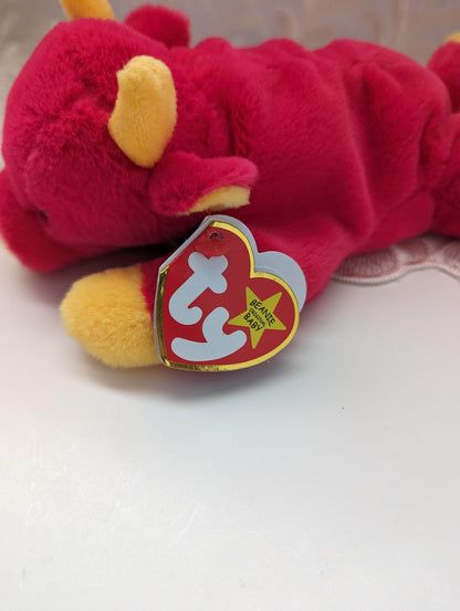 Ty Beanie Baby - Snort II the Red Bull (8in) - Vintage Beanies Canada