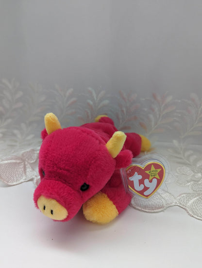 Ty Beanie Baby - Snort II the Red Bull (8in) - Vintage Beanies Canada