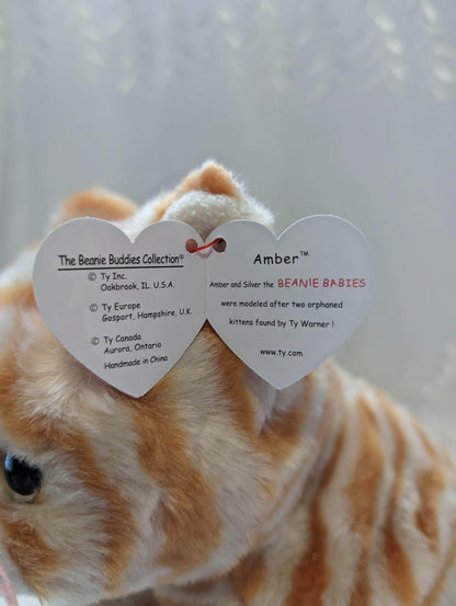 Ty Beanie Buddy - Amber The Orange Tabby Cat (12in) - Vintage Beanies Canada