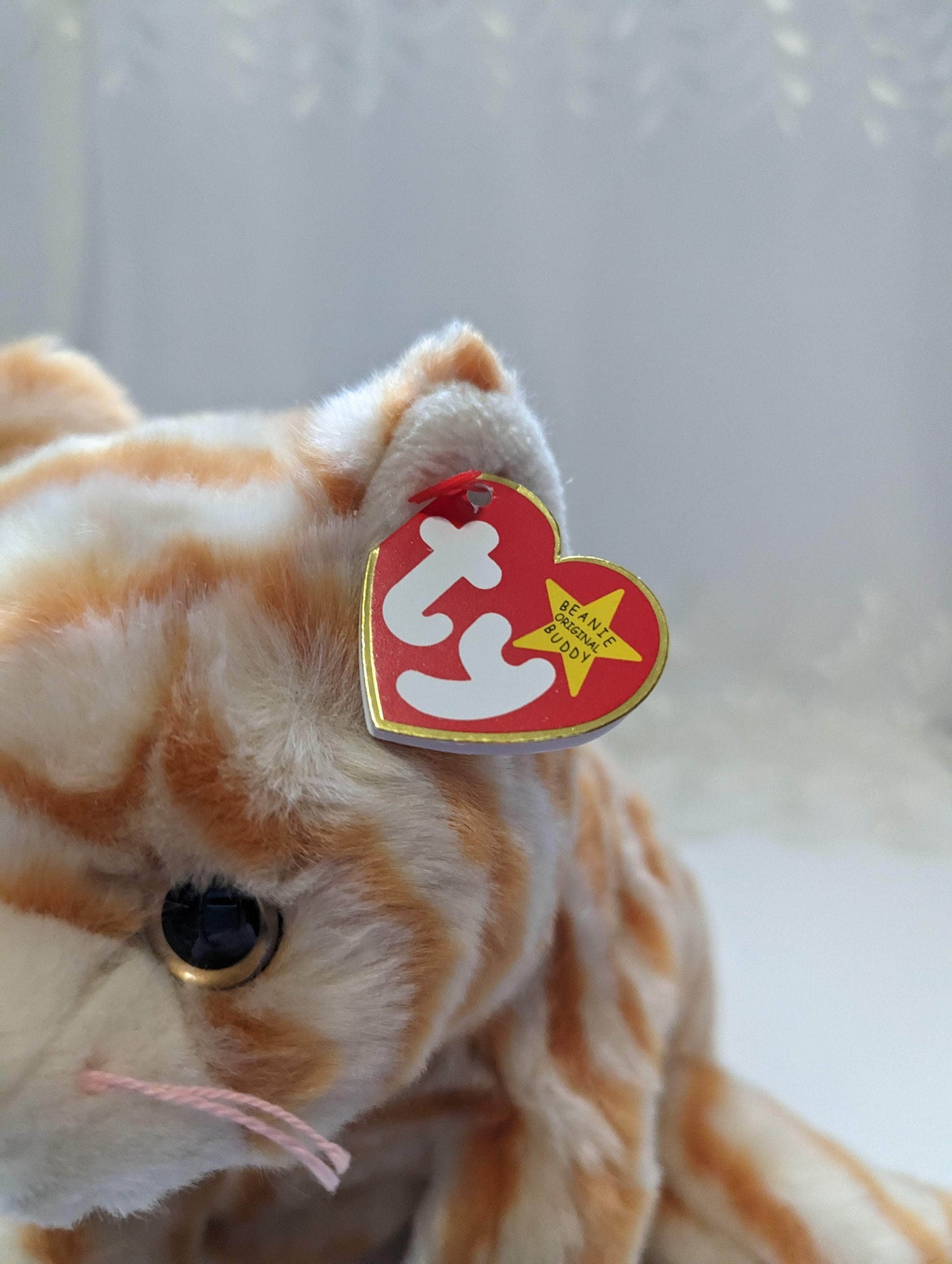Ty Beanie Buddy - Amber The Orange Tabby Cat (12in) - Vintage Beanies Canada