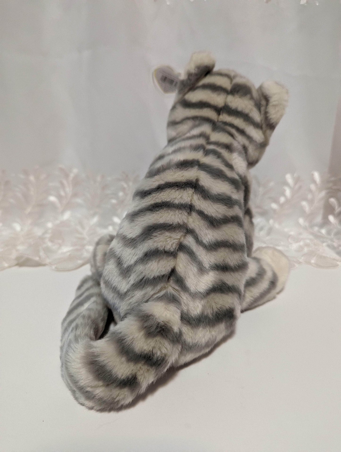 Ty Beanie Buddy - Silver The Gray Tabby Cat (10in} - Vintage Beanies Canada