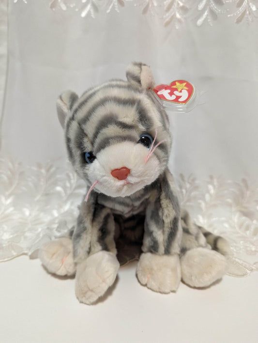 Ty Beanie Buddy - Silver The Gray Tabby Cat (10in} - Vintage Beanies Canada