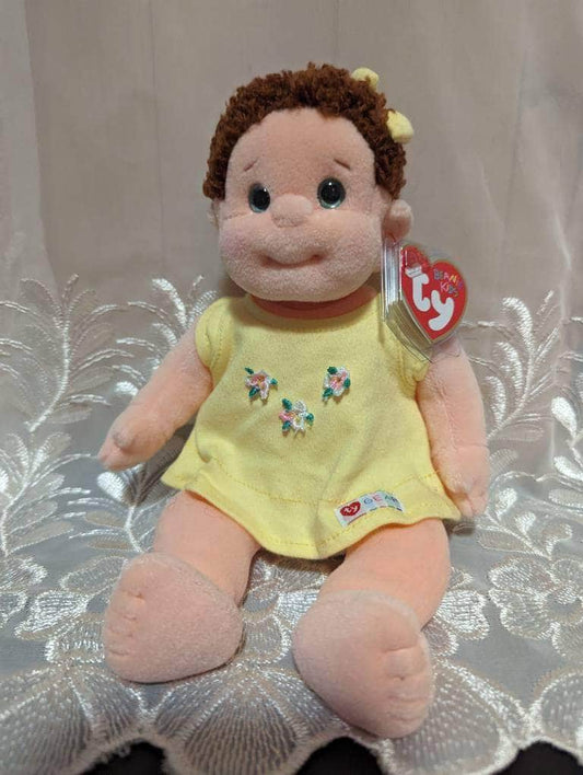 Ty Beanie Kids - Curly The Girl Doll In Yellow Dress (10in) - Vintage Beanies Canada